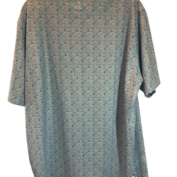 Deolax Polo Shirt Mens XLarge Blue Golf Performance Stretch Teacher School Print - Picture 2 of 6